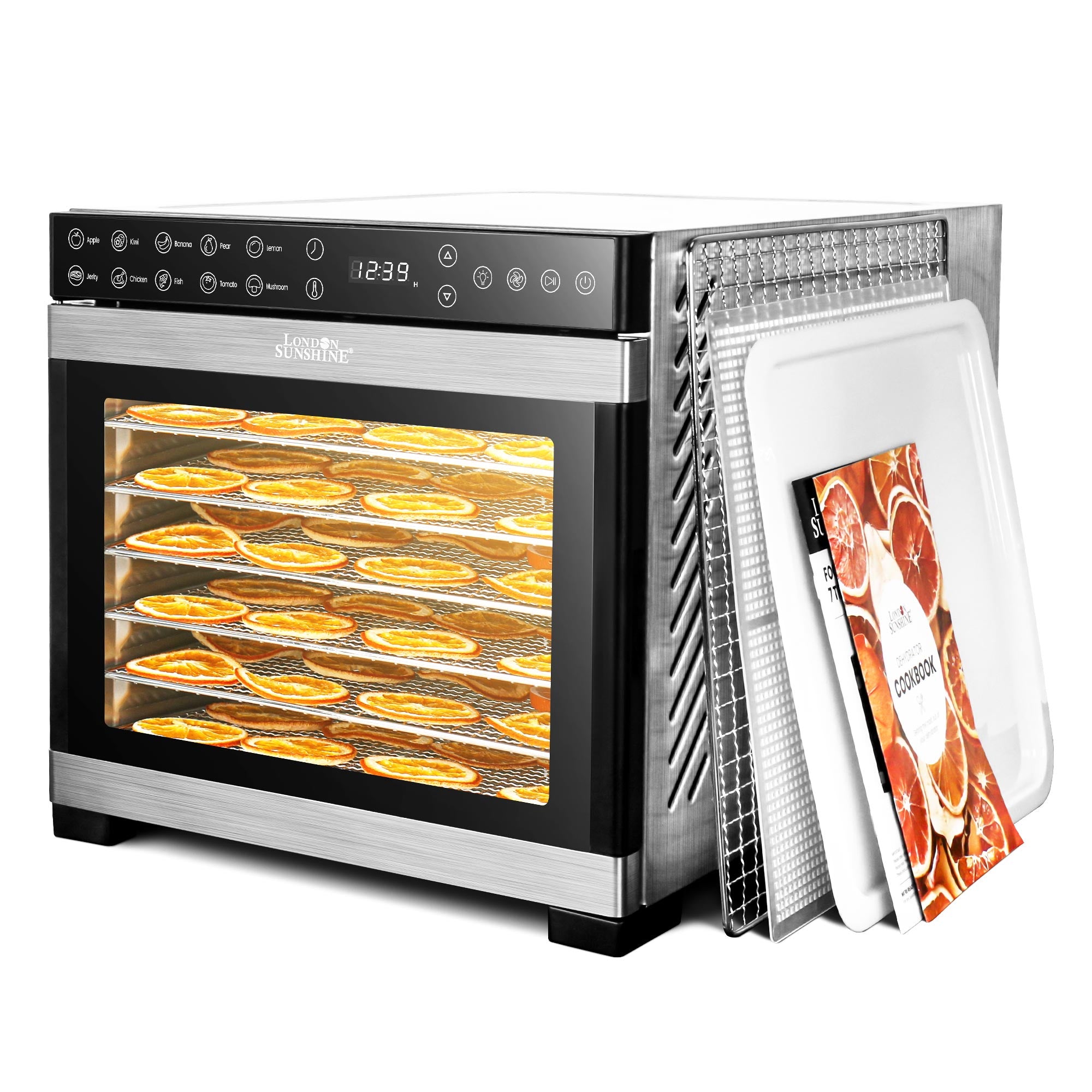 Food Dehydrator- 7 Stainless Steel Trays (6.5ft²) + 7 Fine Mesh, 10 Presets