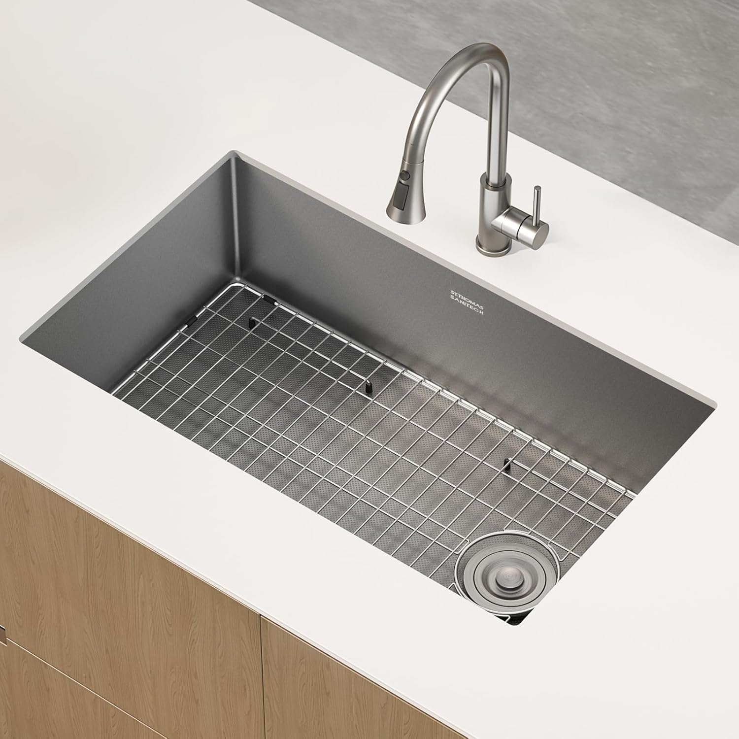 32 Inch Undermount Kitchen Sink, 304 Stainless Steel with Nano Coating, Single Bowl, Modern Design for Workstation, RV, Prep Kitchen & Bar, Drain Assembly Included, 32x19 Inch