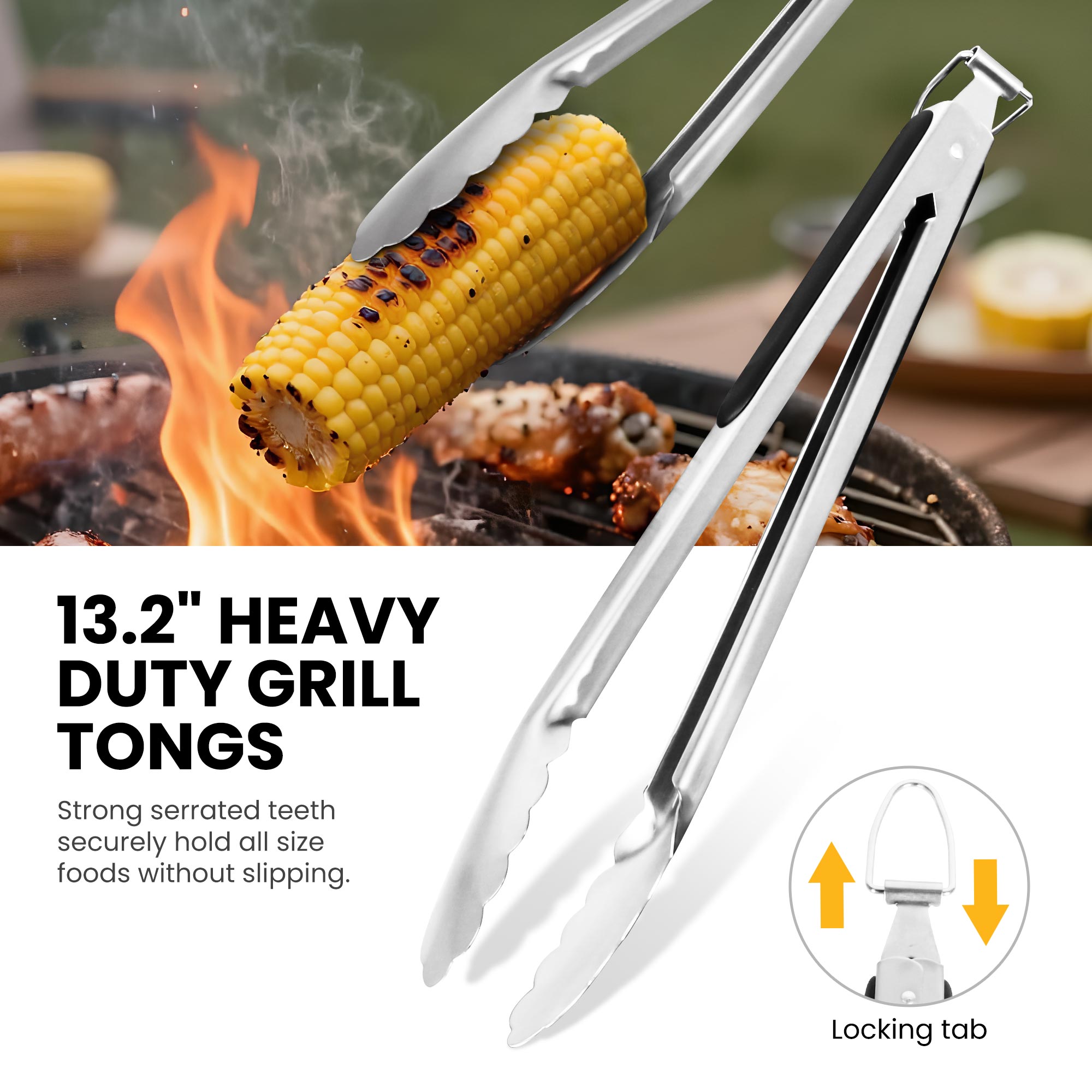London Sunshine 4-Piece Grill Utensils Set – 13.9