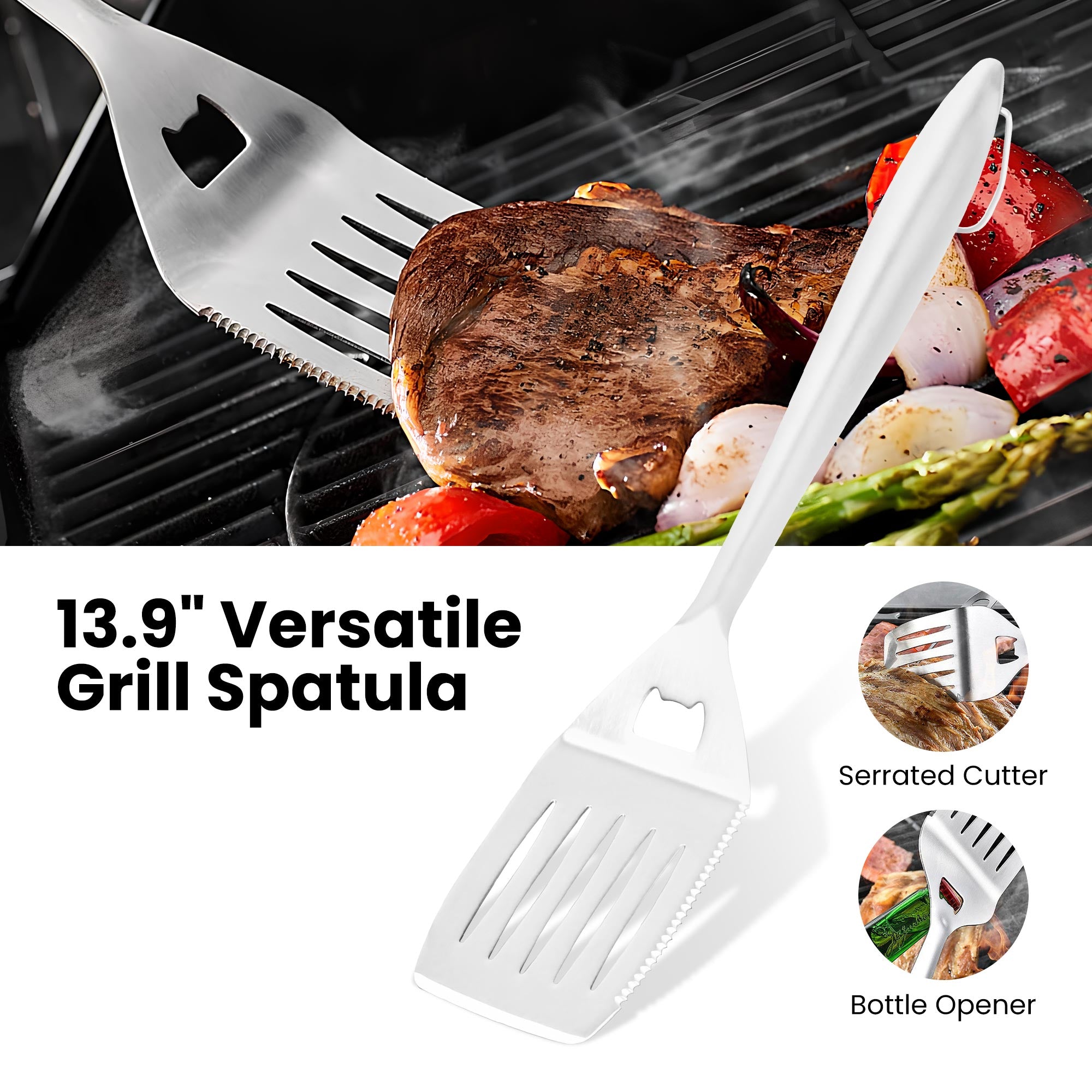 London Sunshine 4-Piece Grill Utensils Set – 13.9