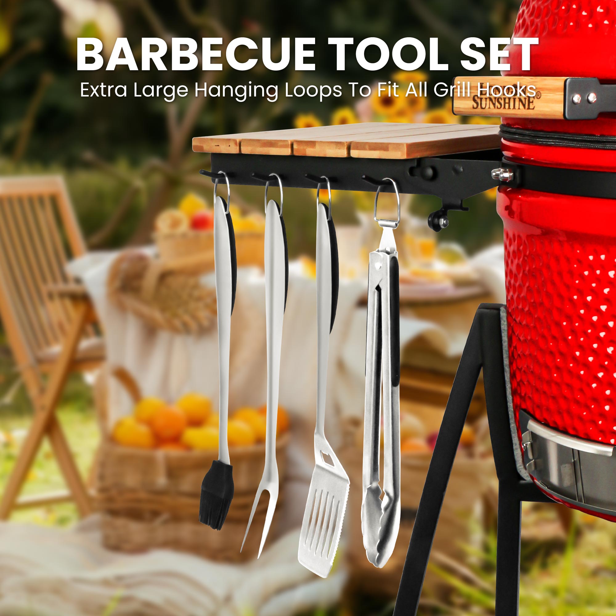 London Sunshine 4-Piece Grill Utensils Set – 13.9