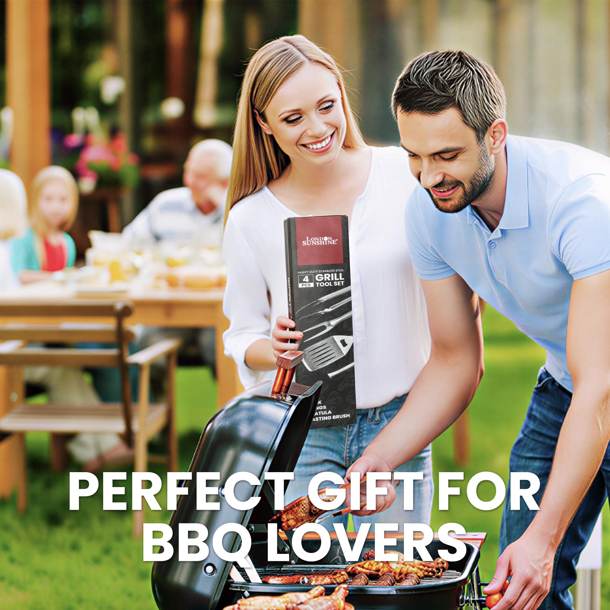 London Sunshine 4-Piece Grill Utensils Set – 13.9
