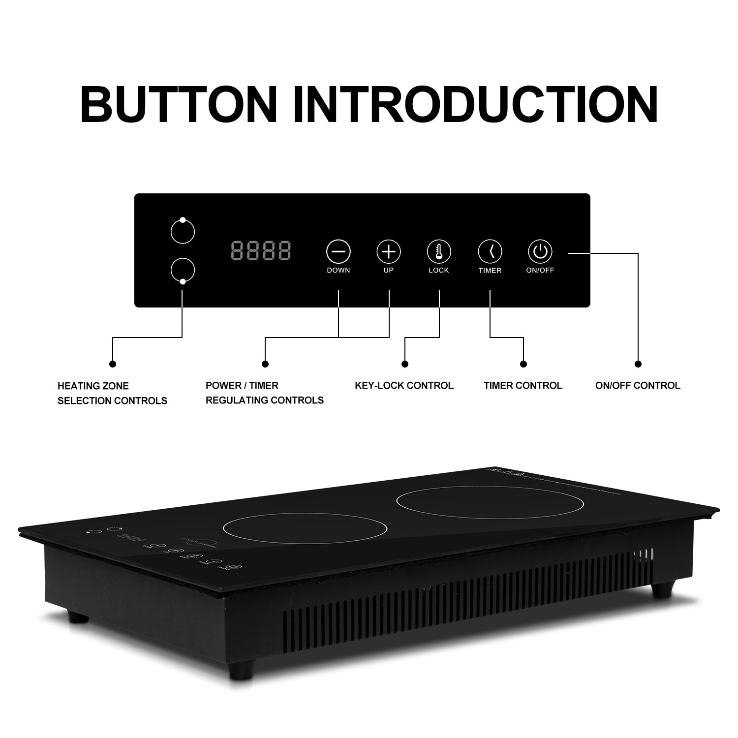 OPEN BOX UNIT DISCON MODEL- Dual Burners Cooktop shared with 1800W Max.