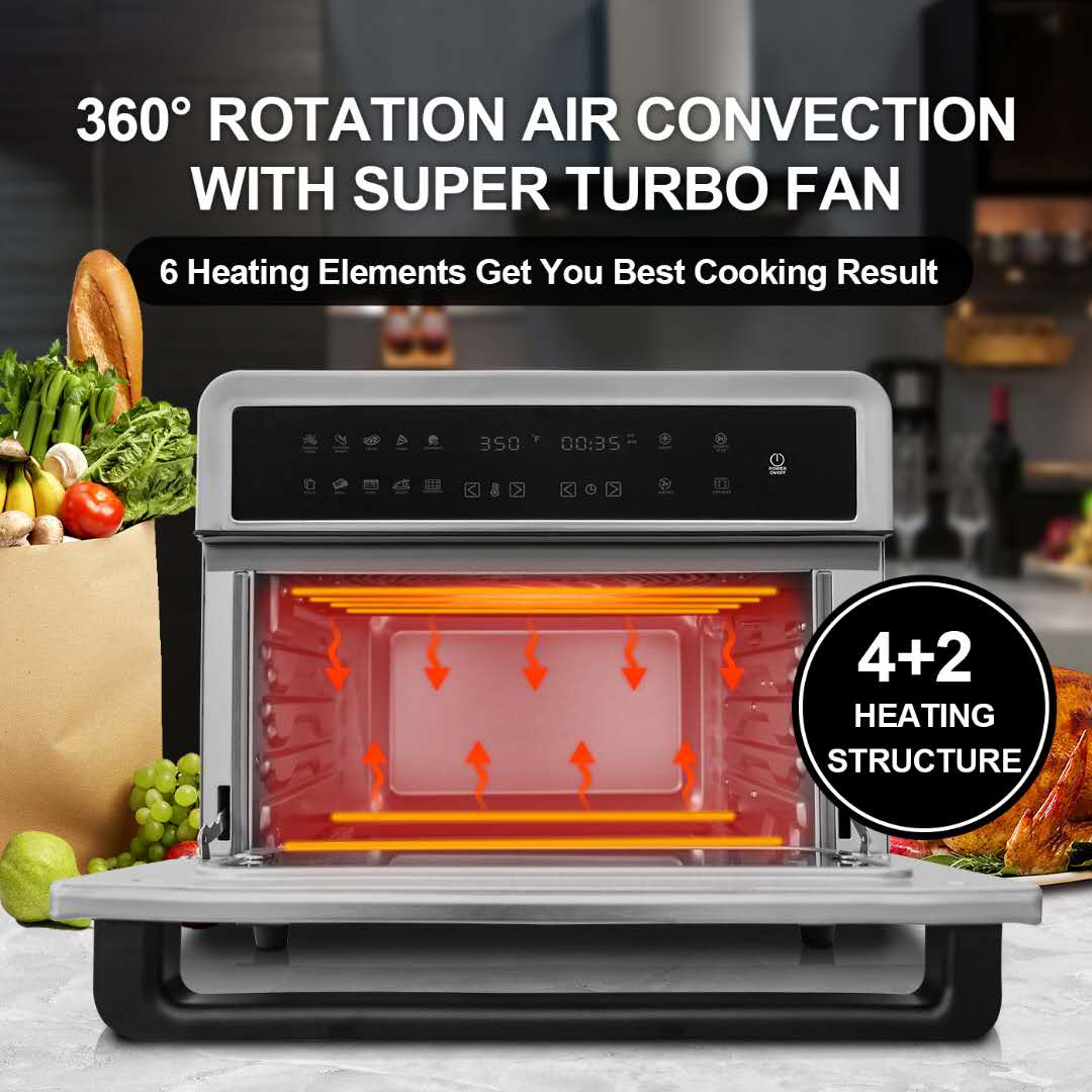 London Sunshine Multi-Function 26QT Air Fryer Convection Oven with 10 Preset Cooking Functions Best for French Fries, Chicken Wings, Steak, Pizza, Vegetables, Toast, Broil, Bake, Roast, Dehydrator - Fit 6 Slice Toast Bread