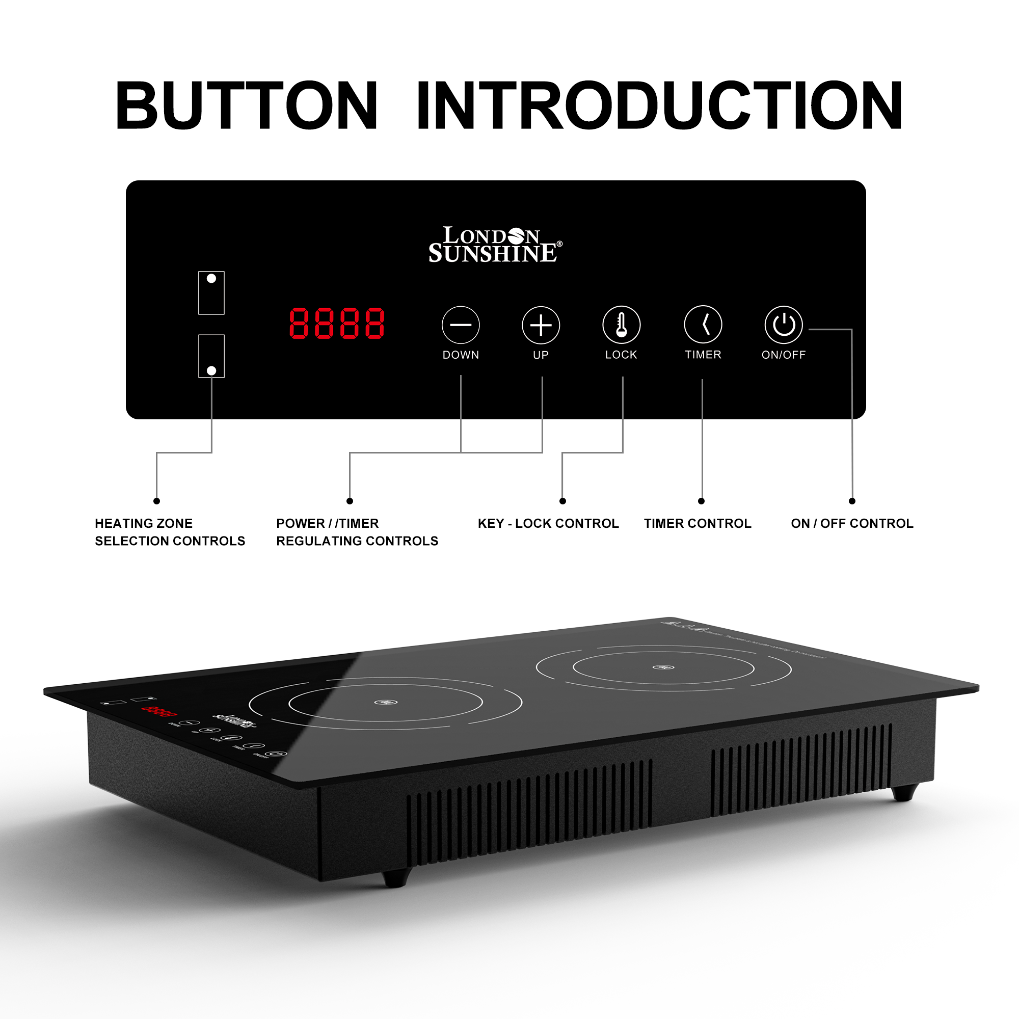 London Sunshine Induction Cooktop - Dual Vertical Mount